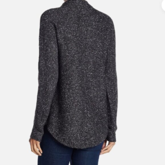 Velvet by Graham & Spencer Gray Pointelle Funnel Neck Pullover Sweater Size XS - Picture 2 of 9